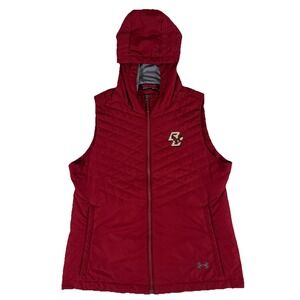 Under Armour Storm ColdGear Boston College Eagles‎ Red Hooded Puffer Vest Sz M